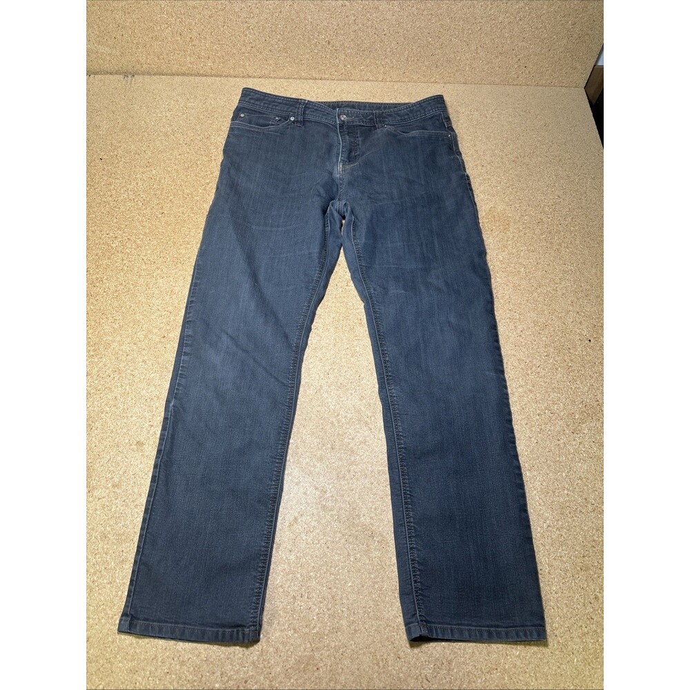 Prana Jeans Mens 35x32 Bridger Slim Fit Gray Denim Stretch Lightweight F3